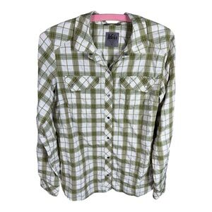 REI Green and White Plaid Shirt‎